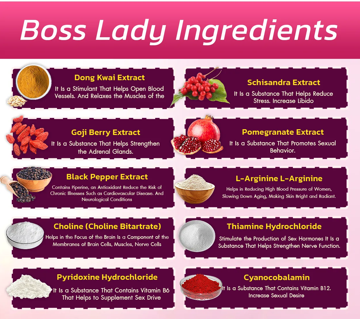 Boss Lady Ingredients