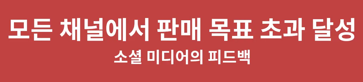 모든 채널에서 판매 목표 초과 달성
